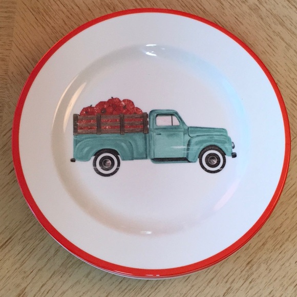 Harvest Melamine Salad/Desert Plates - Belk Collectible Pumpkin Truck Plates (8) - Picture 1 of 6